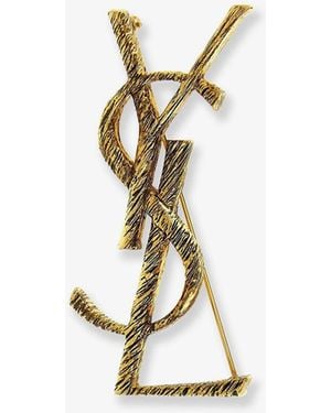 Saint Laurent Metal Brooch - White
