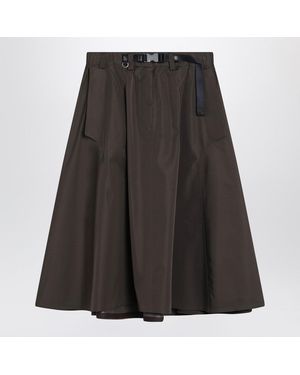 Prada Wide Camouflage Skirt - Black