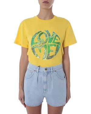 Alberta Ferretti Graphic Crew Neck T-Shirt - Blue