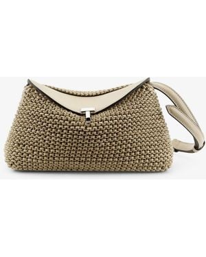 TOTEME T-Lock Woven Leather Clutch - Multicolor