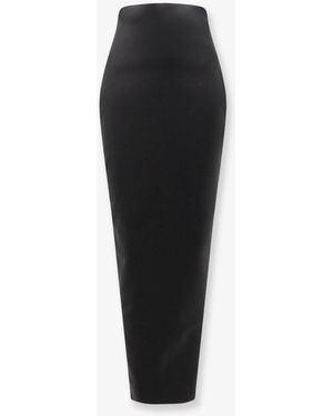 Rick Owens Dirt Pillar Long Stretch Wool Blend Skirt - Black