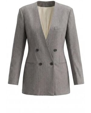 Alberta Ferretti Double-Breasted Blazer - Gray
