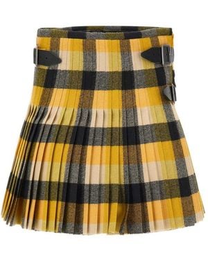 Vivienne Westwood Pleated Buckle Mini Skirt - Yellow