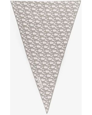 Dior Dior Silk Foulard With Dior Oblique Motif - White