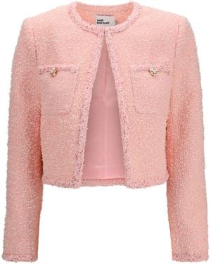 Self-Portrait Bouclé Jacket - Pink