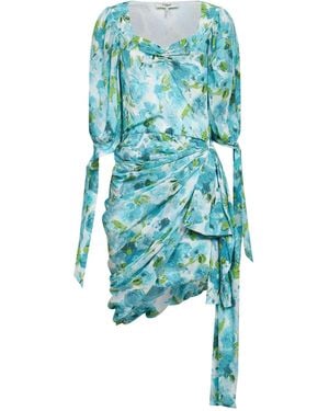 Chloé Chloé And Printed Silk Mini Dress - Blue