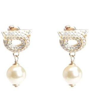 Ferragamo Gancini Earrings - White