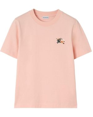 Burberry Logo Cotton T-Shirt - Pink