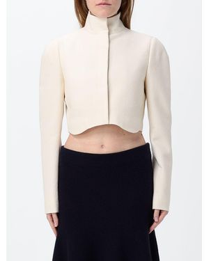 Alaïa Tailored Cropped High-Neck Jacket - Blue
