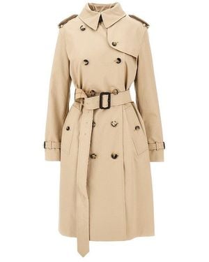Burberry 'Lakefield' Knee-Length Trench Coat - Natural