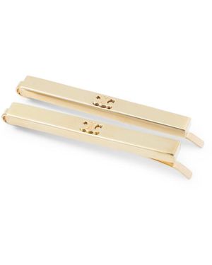 Celine Set Of 2 Hair Slides - White