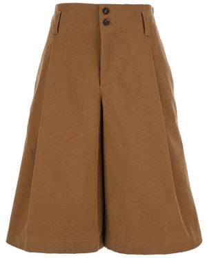 Chloé Chloé Bermuda Pants With Belt Loops And Wide Leg - Brown