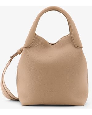 Loro Piana Bale Small Leather Bucket Bag - Natural