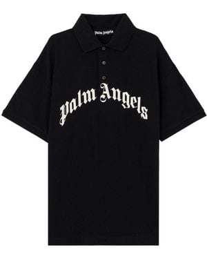 Palm Angels Curved Logo Polo S/S - Black
