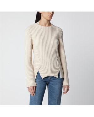 Victoria Beckham Ribbed Sweater - Natural