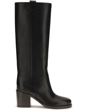 Brunello Cucinelli Leather High Boots Nero - Black