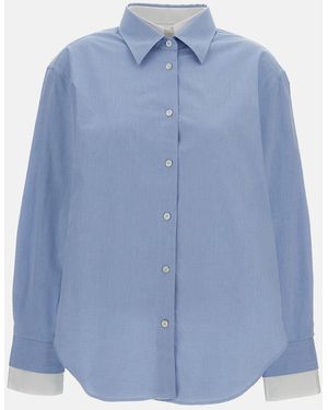 Acne Studios Clear Shirt With Classic Collar And Contrasting Cuffs - Blue