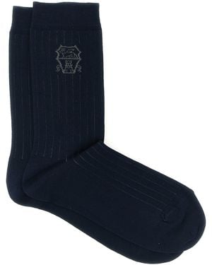 Brunello Cucinelli Socks Coat Of Arms Of Solomeo - Blue
