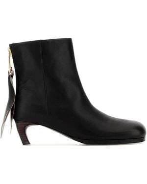Sacai Leather Ankle Boots - Black