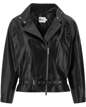 Self-Portrait Biker Jacket - Black