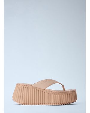 Chloé Chloé Nama Wedge Sandals - Blue