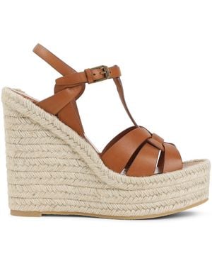 Saint Laurent 85 Wedges Espadrilles - Brown