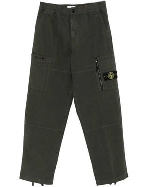 Stone Island Pantaloni Cargo Con Patch Logo - Gray