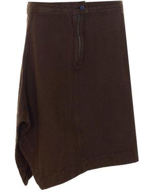Lemaire Asymmetric Skirt - Brown