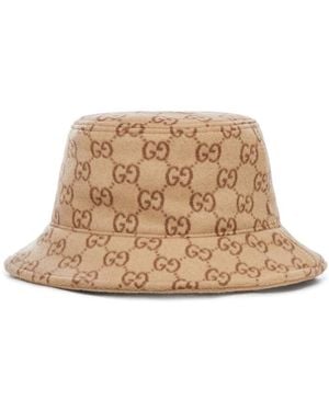 Gucci Gg Jacquard Wool Bob Hat - Natural