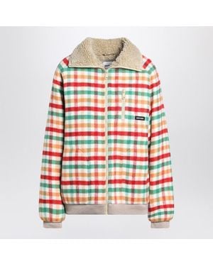 Miu Miu Soy Check And Fleece Jacket - Multicolor