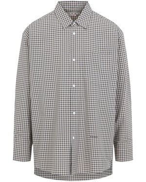 Marni Micro Check Pattern Shirt - Gray