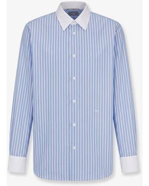 Dior Dior Cotton Shirt With Dior Embroidery - Blue