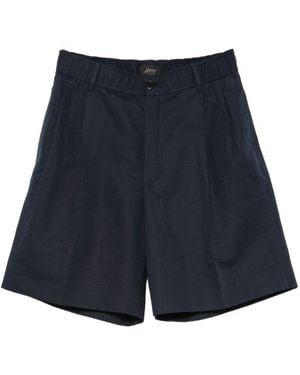 Brioni Bellagio Linen And Cotton Shorts - Blue