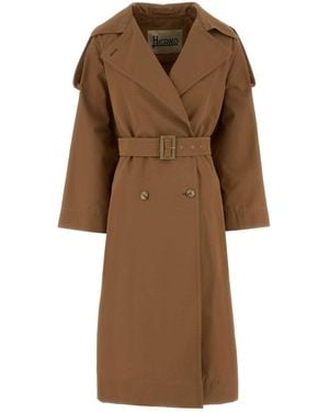 Herno Cotton Blend Trench Coat - Brown