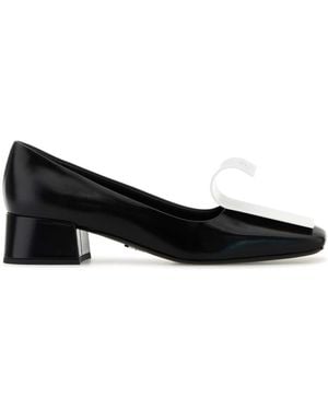 Prada Two-Tone Leather Pumps - Black