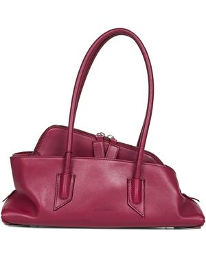 The Attico Burgundy "La Passeggiata Small" Top Handle Bag - Purple