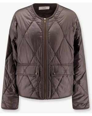 Celine Triomphe Quilted Jacket - Brown