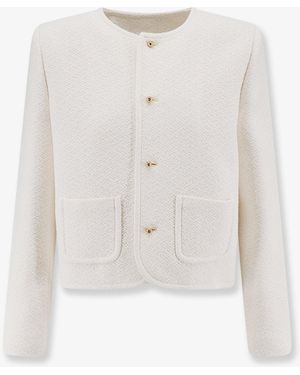 Celine Viscose And Wool Blend Blazer - White