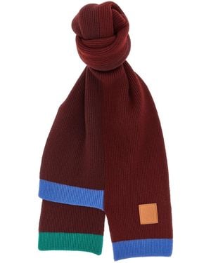 Loewe Wool Asymmetrical Scarf - Red