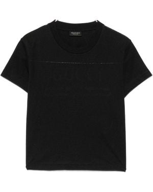 Gucci Logo Cotton T-Shirt - Black