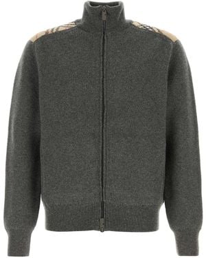 Burberry Turtle Neck Cardigans - Gray