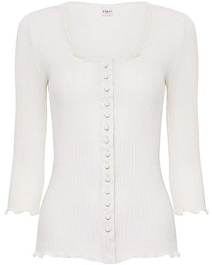 Chloé Fitted Top - White