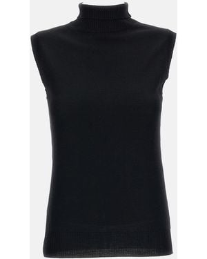 Sportmax High Neck Knit Vest - Black