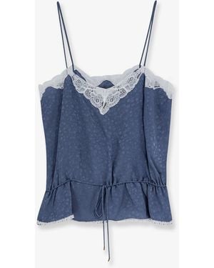 Chloé Printed Silk Top - Blue