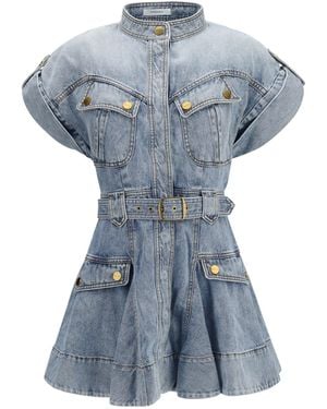 Zimmermann Utility Denim Mini Dress - Blue