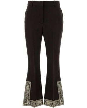 Burberry Chocolate Wool Blend Flared Pant - Black