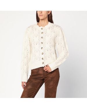 Isabel Marant Isabel Marant Ã‰Toile Openwork Ã‰Cru Alpaca-Blend Cardigan - White