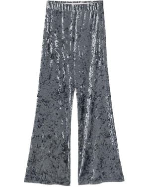 forte_forte Velvet High-waisted Pants - Gray