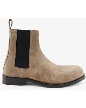 Loewe Bobine Chelsea Suede Boots - White