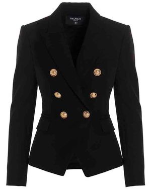 Balmain 'Chiocciola' Button Short Jacket in Black | Lyst